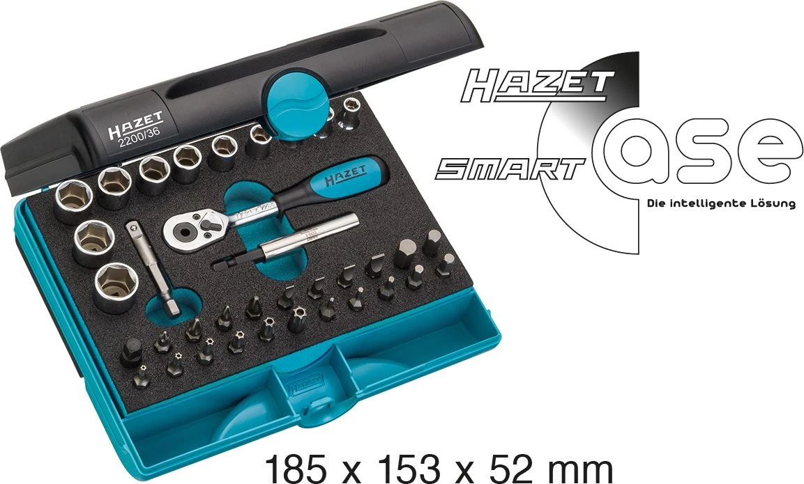 HAZET Steckschlüsselsatz Vierkant 6,3mm 1/4 Zoll Bits TORX® 36-teilig 2200/36 1 HAZET Steckschlüsselsatz Vierkant 6,3mm 1/4 Zoll Bits TORX® 36-teilig 2200/36