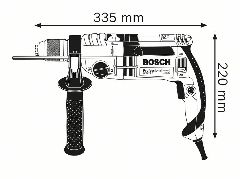 Bosch Schlagbohrmaschine GSB 24-2 Mit Handwerkerkoffer + Bohrfutter 060119C802 7 Bosch Schlagbohrmaschine GSB 24-2 Mit Handwerkerkoffer + Bohrfutter 060119C802 – Bild 7