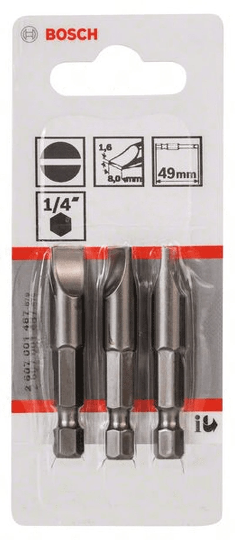 Bosch Schrauberbit Extra-Hart S 1,6 X 8,0 49 Mm 3er-Pack 2607001487 1 Bosch Schrauberbit Extra-Hart S 1,6 X 8,0 49 Mm 3er-Pack 2607001487