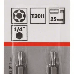 Bosch Security-Torx-Schrauberbit Extra-Hart T20H 25 Mm 2er-Pack 2608522011