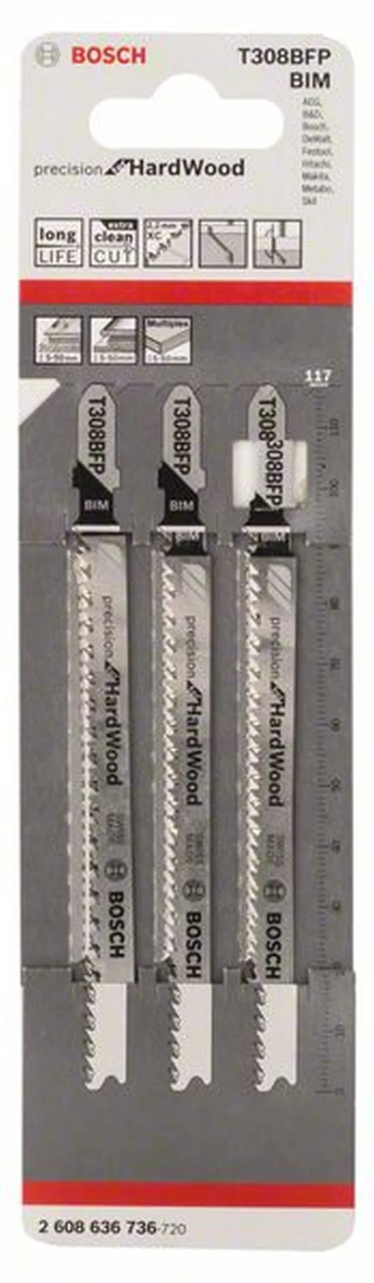 Bosch Stichsägeblatt T 308 BFP Precision For Wood 3er-Pack 2608636736 1 Bosch Stichsägeblatt T 308 BFP Precision For Wood 3er-Pack 2608636736