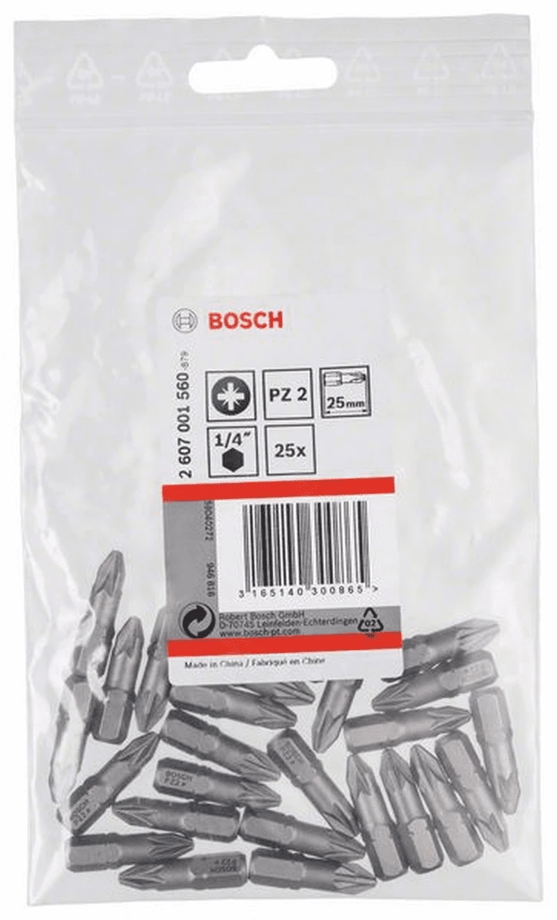 Bosch Schrauberbit Extra-Hart PZ 2 25 Mm 25er-Pack 2607001560 1 Bosch Schrauberbit Extra-Hart PZ 2 25 Mm 25er-Pack 2607001560