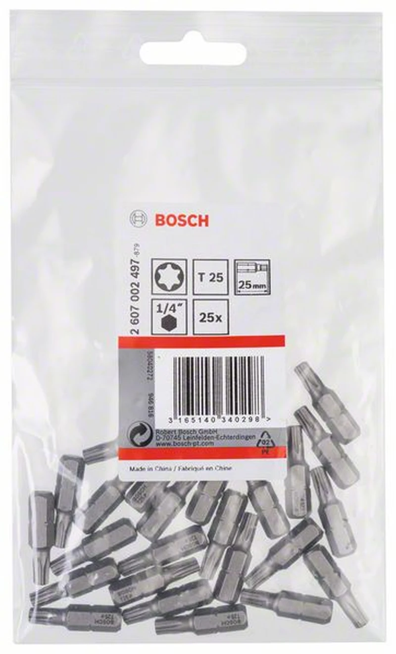 Bosch Schrauberbit Extra-Hart T25 25 Mm 25er-Pack 2607002497 1 Bosch Schrauberbit Extra-Hart T25 25 Mm 25er-Pack 2607002497