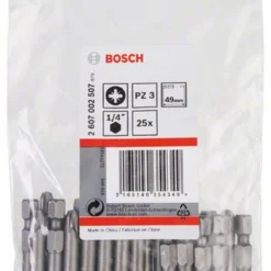 Bosch Schrauberbit Extra-Hart PZ 3 49 Mm 25er-Pack 2607002507
