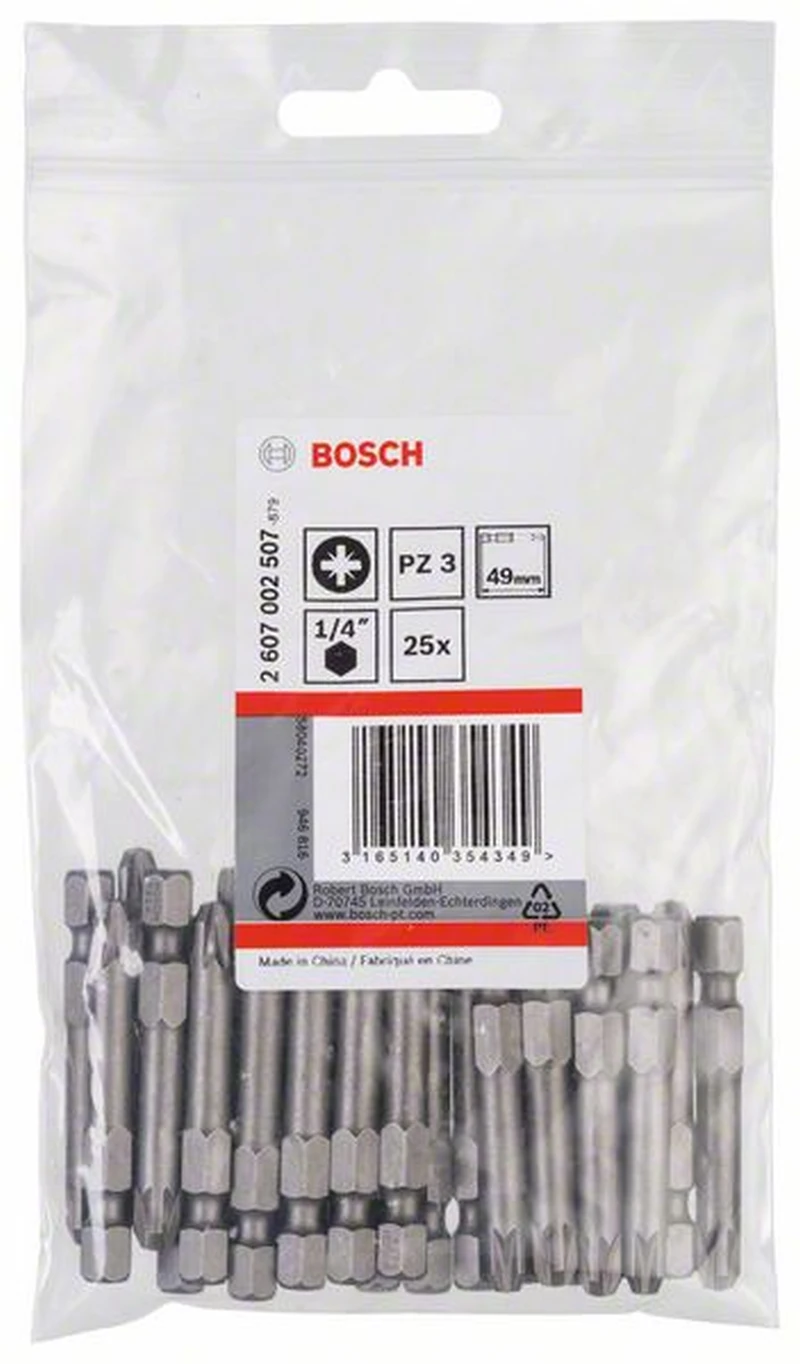 Bosch Schrauberbit Extra-Hart PZ 3 49 Mm 25er-Pack 2607002507 1 Bosch Schrauberbit Extra-Hart PZ 3 49 Mm 25er-Pack 2607002507