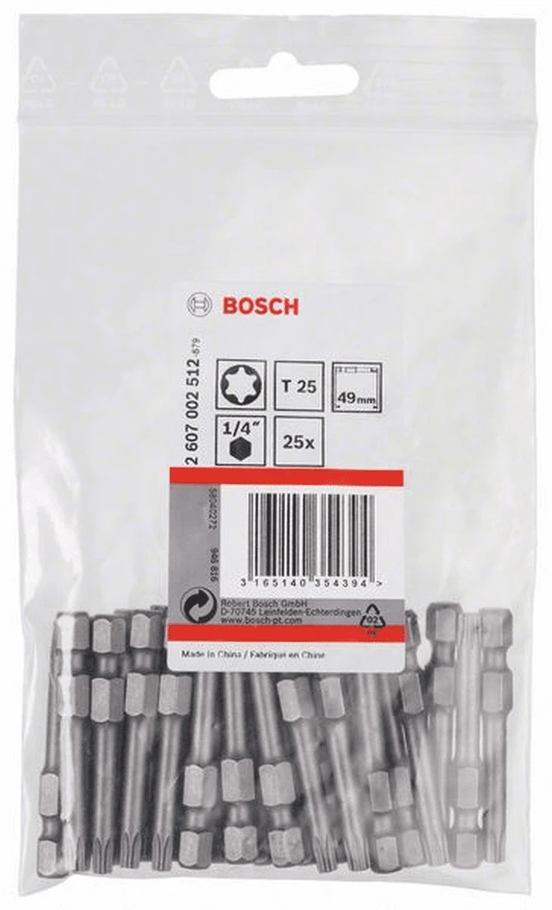 Bosch Schrauberbit Extra-Hart T25 49 Mm 25er-Pack 2607002512 1 Bosch Schrauberbit Extra-Hart T25 49 Mm 25er-Pack 2607002512