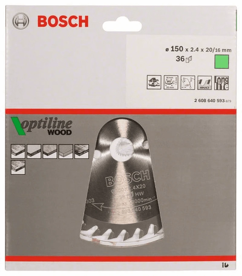 Bosch Kreissägeblatt Optiline Wood Für Handkreissägen 150 X 20/16 X 2,4 Mm 36 2608640593 1 Bosch Kreissägeblatt Optiline Wood Für Handkreissägen 150 X 20/16 X 2,4 Mm 36 2608640593
