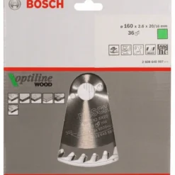Bosch Kreissägeblatt Optiline Wood Für Handkreissägen 160 X 20/16 X 2,6 Mm 36 2608640597