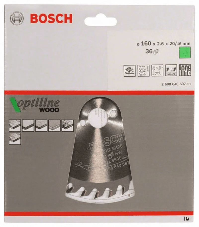 Bosch Kreissägeblatt Optiline Wood Für Handkreissägen 160 X 20/16 X 2,6 Mm 36 2608640597 1 Bosch Kreissägeblatt Optiline Wood Für Handkreissägen 160 X 20/16 X 2,6 Mm 36 2608640597