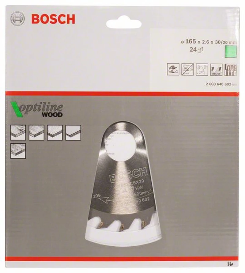 Bosch Kreissägeblatt Optiline Wood Für Handkreissägen 165 X 30 X 2,6 Mm 24 2608640602 1 Bosch Kreissägeblatt Optiline Wood Für Handkreissägen 165 X 30 X 2,6 Mm 24 2608640602