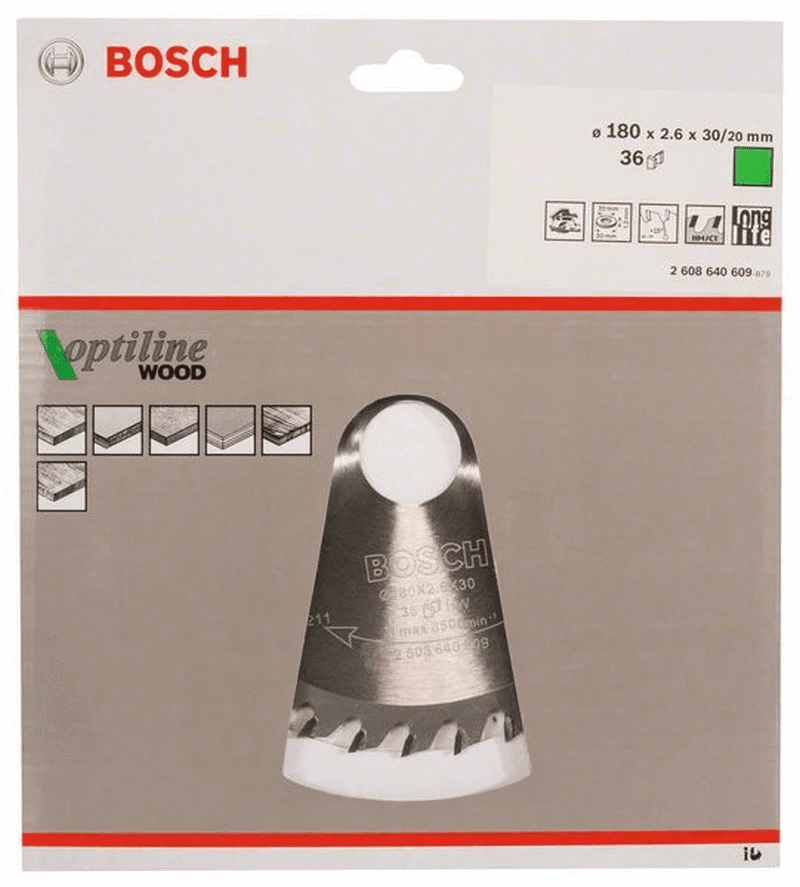 Bosch Kreissägeblatt Optiline Wood Für Handkreissägen 180 X 30/20 X 2,6 Mm 36 2608640609 1 Bosch Kreissägeblatt Optiline Wood Für Handkreissägen 180 X 30/20 X 2,6 Mm 36 2608640609