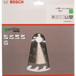 Bosch Kreissägeblatt Optiline Wood Für Handkreissägen 190 X 20/16 X 2,6 Mm 24 2608640612