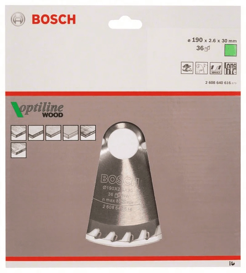 Bosch Kreissägeblatt Optiline Wood Für Handkreissägen 190 X 30 X 2,6 Mm 36 2608640616 1 Bosch Kreissägeblatt Optiline Wood Für Handkreissägen 190 X 30 X 2,6 Mm 36 2608640616