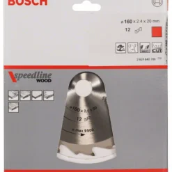 Bosch Kreissägeblatt Speedline Wood 160 X 20 X 2,4 Mm 12 2608640786