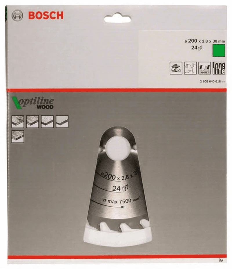 Bosch Kreissägeblatt Optiline Wood Für Handkreissägen 200 X 30 X 2,8 Mm 24 2608640618 1 Bosch Kreissägeblatt Optiline Wood Für Handkreissägen 200 X 30 X 2,8 Mm 24 2608640618
