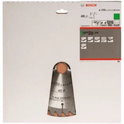 Bosch Kreissägeblatt Optiline Wood Für Tischkreissägen 250 X 30 X 3,2 Mm 40 2608640670